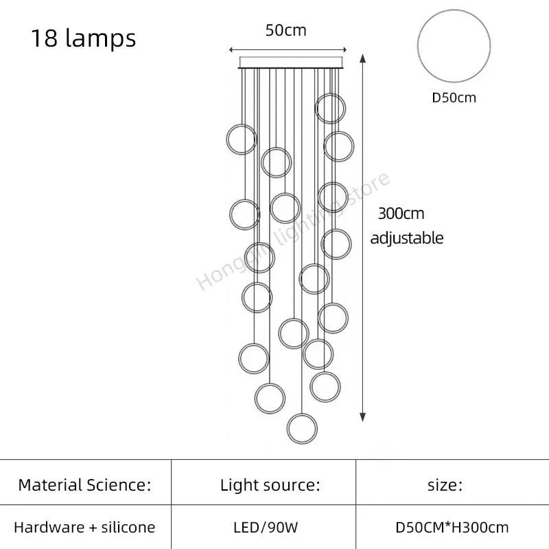 Modern Chandelier Luxury Villa Staircase Lighting by Afralia™