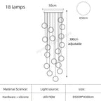 Modern Chandelier Luxury Villa Staircase Lighting by Afralia™