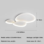 Nordic LED Ceiling Chandelier, Dimmable Black Stone Design for Living Room and Bedroom