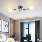 Nordic Minimalist LED Ceiling Chandelier Black Gold for Living Rooms Bedrooms