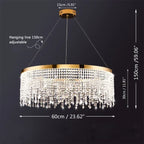 Modern Crystal Chandelier Pendant Light Luster LED Fixture for Home Living Dining Room