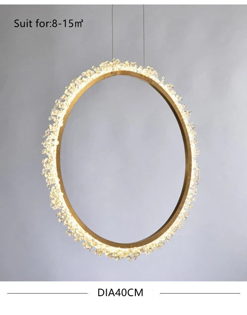 Round Circle LED Crystal Chandelier for Dining Table and Exhibition Hall