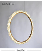 Round Circle LED Crystal Chandelier for Dining Table and Exhibition Hall