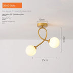 Minimalist Black Gold Glass Ceiling Light for Indoor Lighting Hallway Balcony Entryway