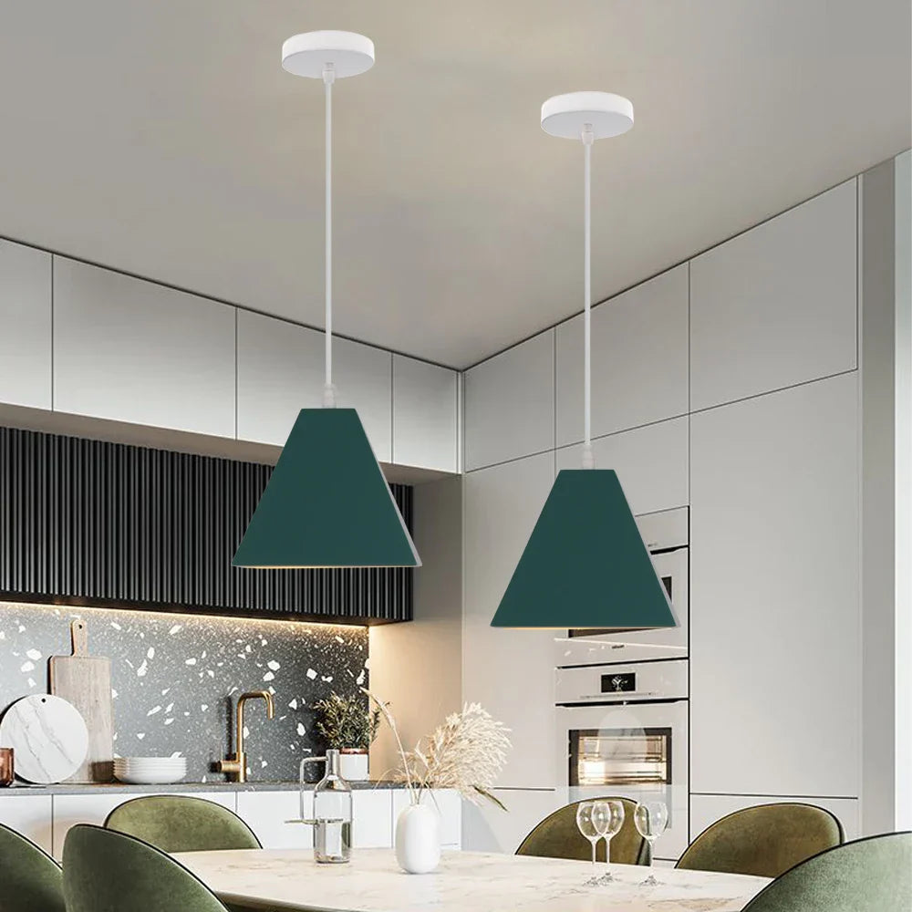 Modern Nordic Aluminum Pendant Lights for Kitchen Living Room, E27 LED Suspension Luminaire