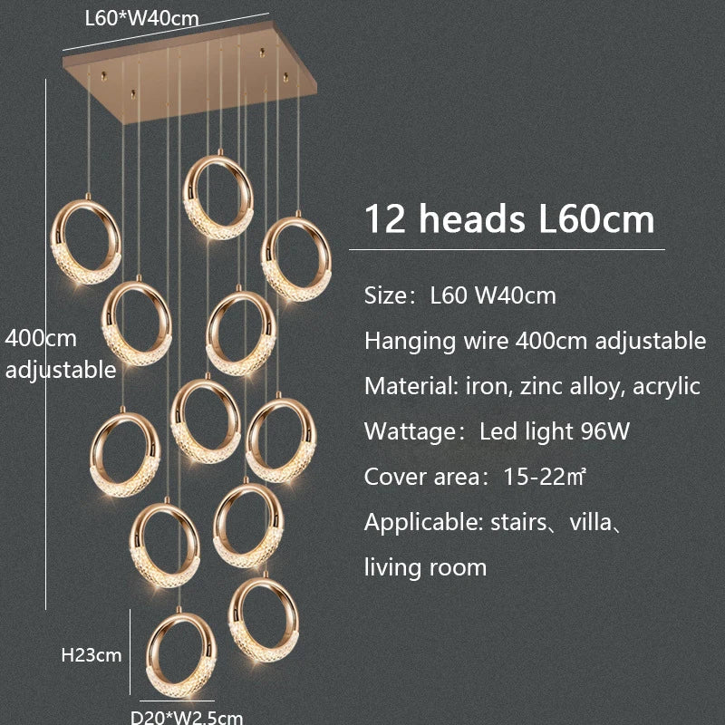 Circle Ring LED Chandelier Light for Luxe Living Spaces