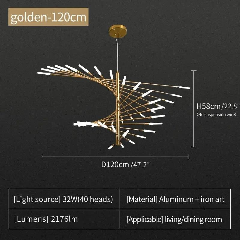 Fireworks LED Chandelier Light for Indoor Living Dining Bedroom Hall Decor