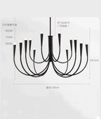 Nordic LED Glod Chandelier Retro Hanging Pendant Lamp for Living Room Decor