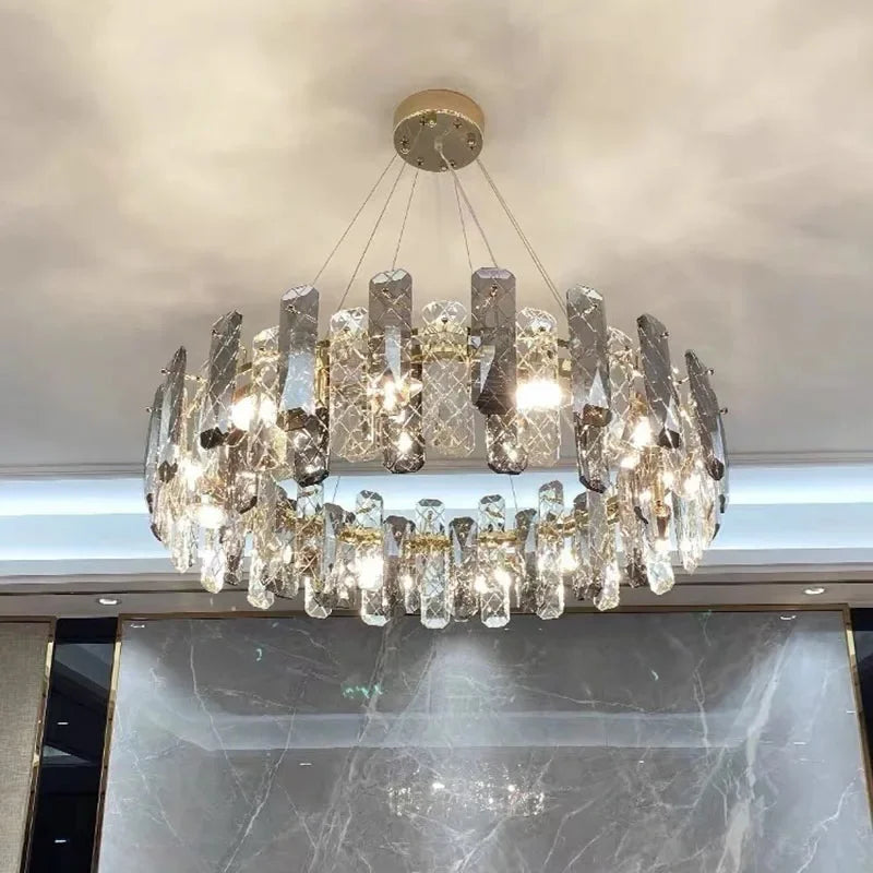 Crystal LED Chandelier: Modern Luxury Pendant Light for Bedroom, Restaurant, and Home Decor