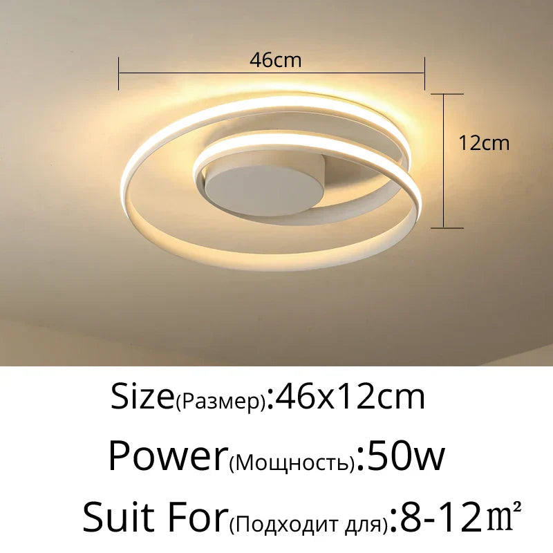 Minimalist LED Chandeliers Ceiling Lamp for Living Room Bedroom Study - Modern Surface Mounted Lighting