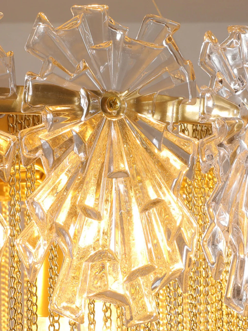Water Drop Tassel Chandeliers: Luxe Circular LED Lustre Fixture for Home Decor