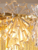Water Drop Tassel Chandeliers: Luxe Circular LED Lustre Fixture for Home Decor