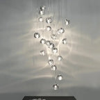 Crystal Ball Chandelier: Modern LED Stair Chandelier for Living Room, Kitchen, and Loft