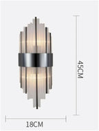 Black Gold Crystal Wall Sconce LED Light for Bedroom Living Room Home Décor