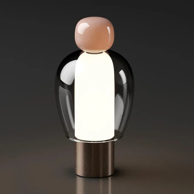Nordic Mushroom Glass Table Lamp USB Plug for Bedroom Living Room by Afralia™