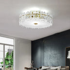 Crystal Glass Maple Leaf Ceiling Chandelier for Modern Luxury Minimalist Living Room