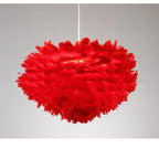 Nordic Feather Chandelier: Warm, Romantic LED Pendant Lamps for Girl Room and Clothes Shop