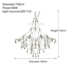 Starry Rain Crystal Chandelier: Luxury LED Lighting Decor for High Floors