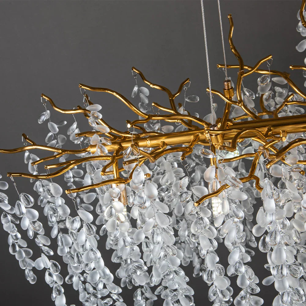 Gold Crystal Grapes Chandelier for Dining Living Room Bedroom