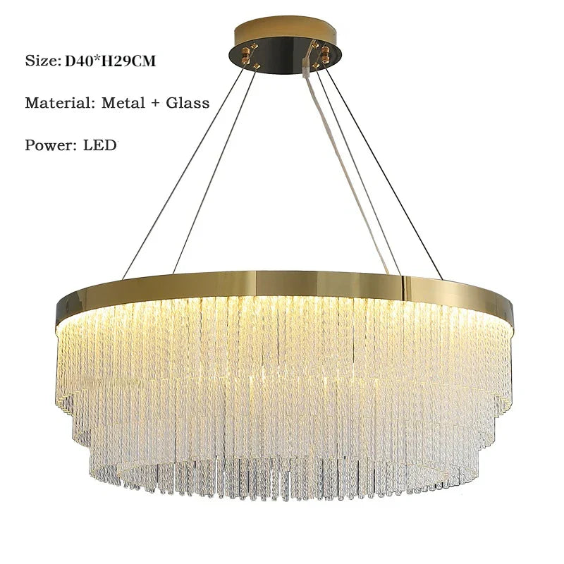 Crystal Ceiling Chandelier: Modern LED Luxury Pendant Light for Home Decor