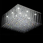 Luxury Crystal Chandelier Flush Mount LED Pendant Light for Living Room