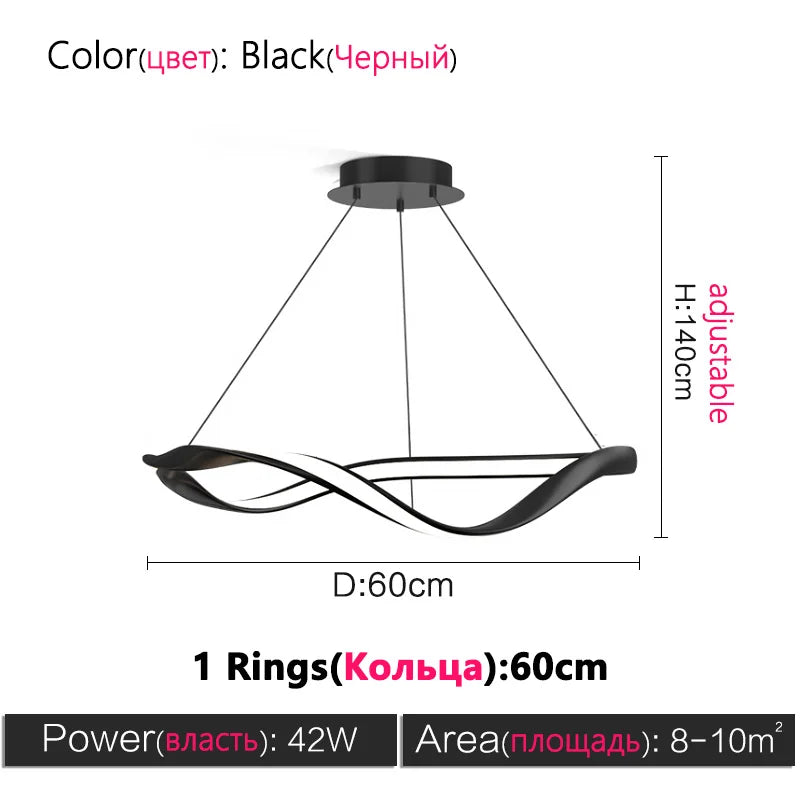 Modern LED Living Room Chandelier Creative Nordic Hall Lamps