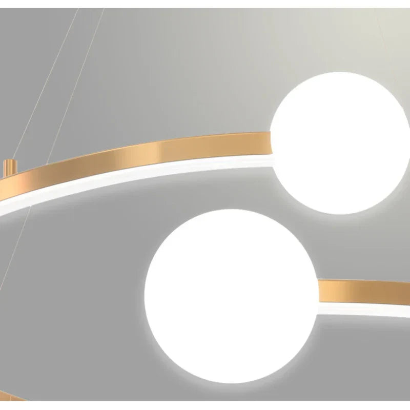 Nordic Ring Chandelier: Bubble LED Pendant Light for Living Room & Bedroom