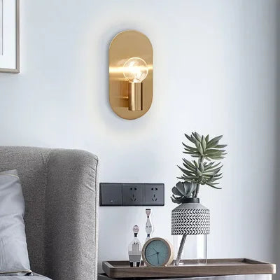 Gold Wall Lamp Sconce for Modern Bedroom Decor and Night Light