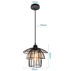Modern Industrial Cage Pendant Light Fixture for Home Kitchen Island Decor