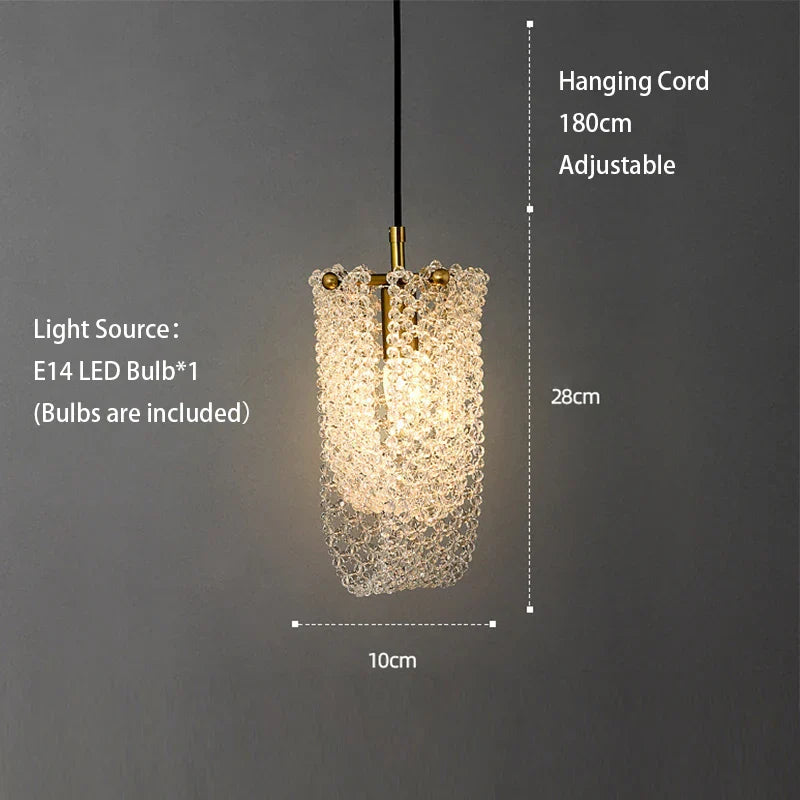 Crystal LED Ceiling Chandelier | Modern Bedroom Pendant Lamp