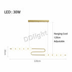 Modern Copper LED Chandelier for Living Room, Bedroom, Dining, Kitchen Decor