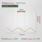 Modern Nordic Line Chandelier for Dining Table and Bar Settings