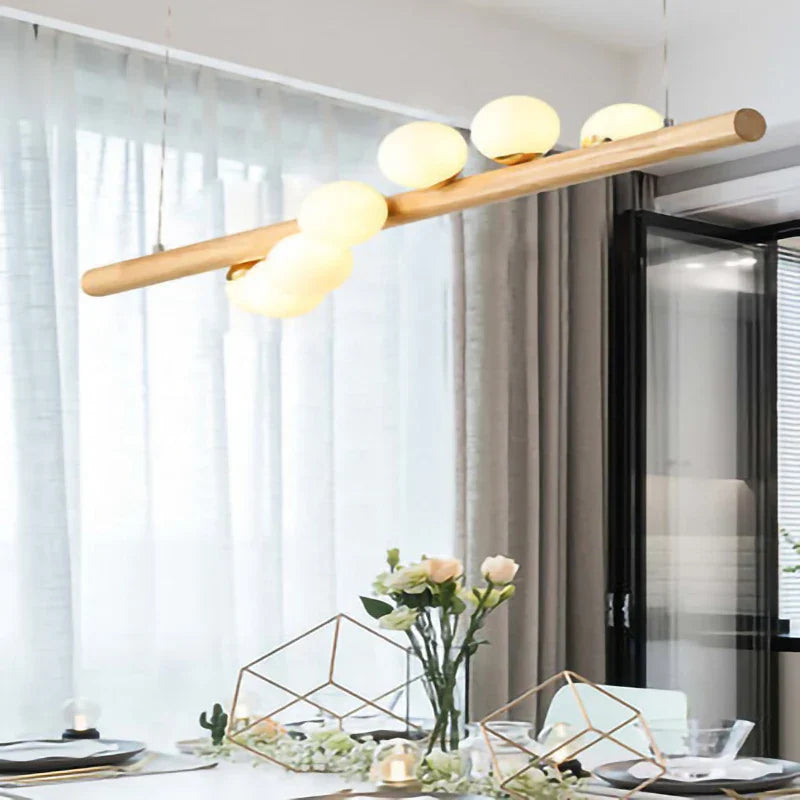 Milk White Glass Balls Pendant Chandelier for Dining Table Kitchen Island LED Lighting