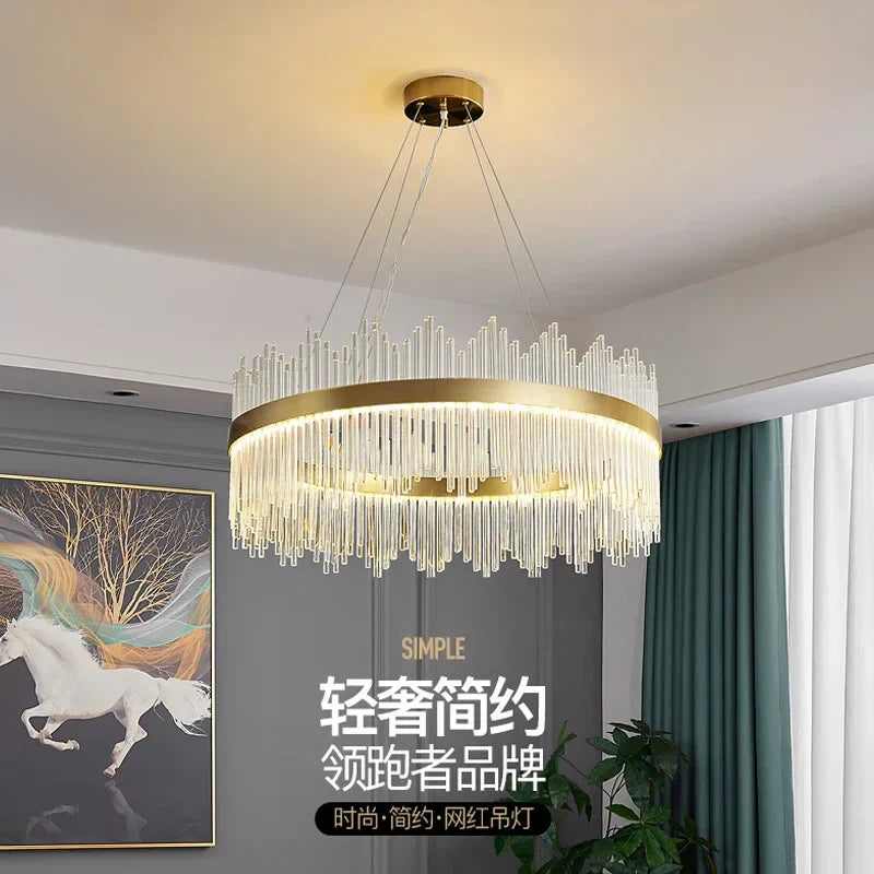 Modern Glass Rod LED Pendant Chandelier for Home Indoor Lighting