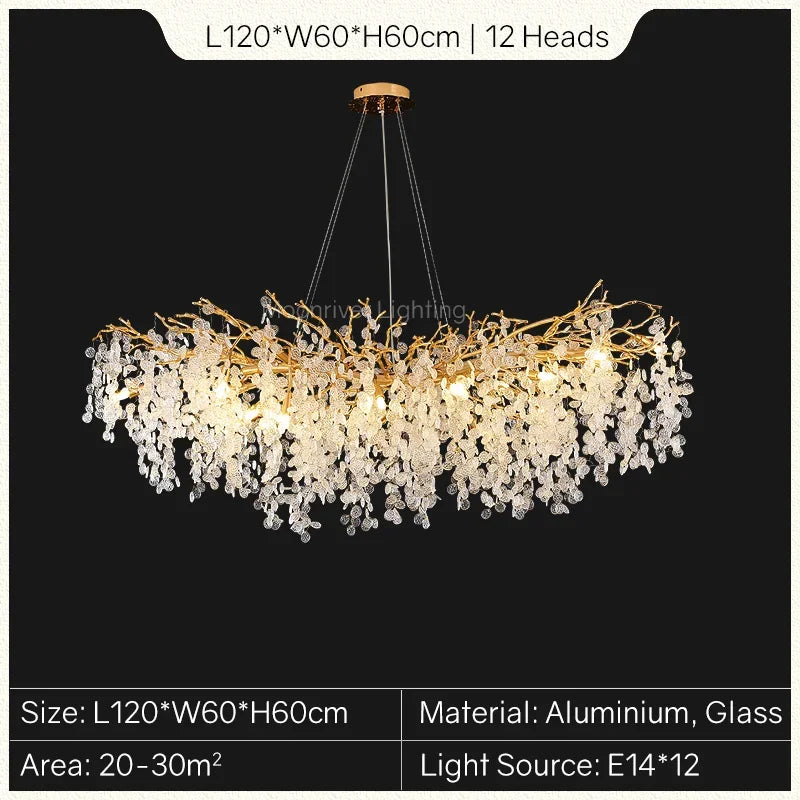 Gold Tree Branch Chandelier: Elegant European Style Pendant Light for Home Decor