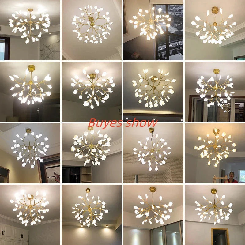 Modern Firefly Pendant Chandelier LED Light Acrylic Ceiling Lamp for Home Decor