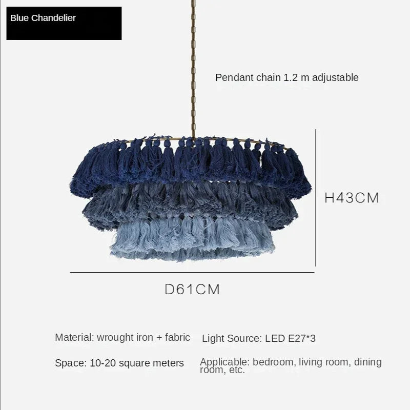 Bohemian Vintage Fela Tassel Handwoven Chandelier LED Home Decoration Light