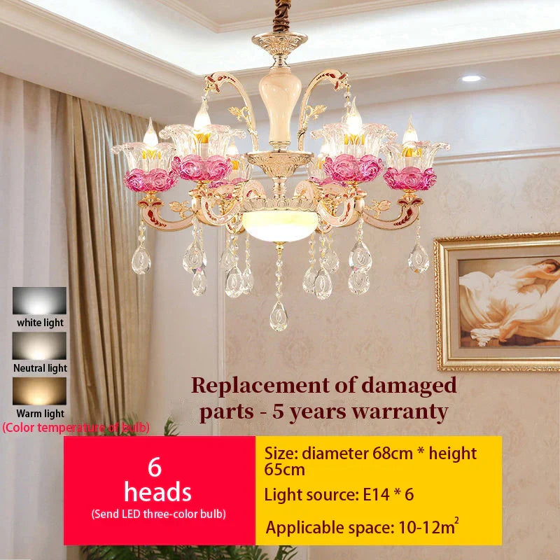 Flower Candle Villa Chandelier for Luxury Living and Dining Rooms
