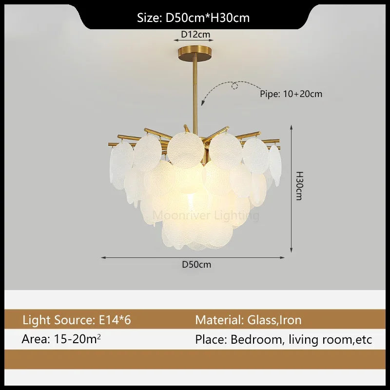 Shell Shape Glass Chandelier Ceiling Lamp - Modern Nordic Style Pendant Light