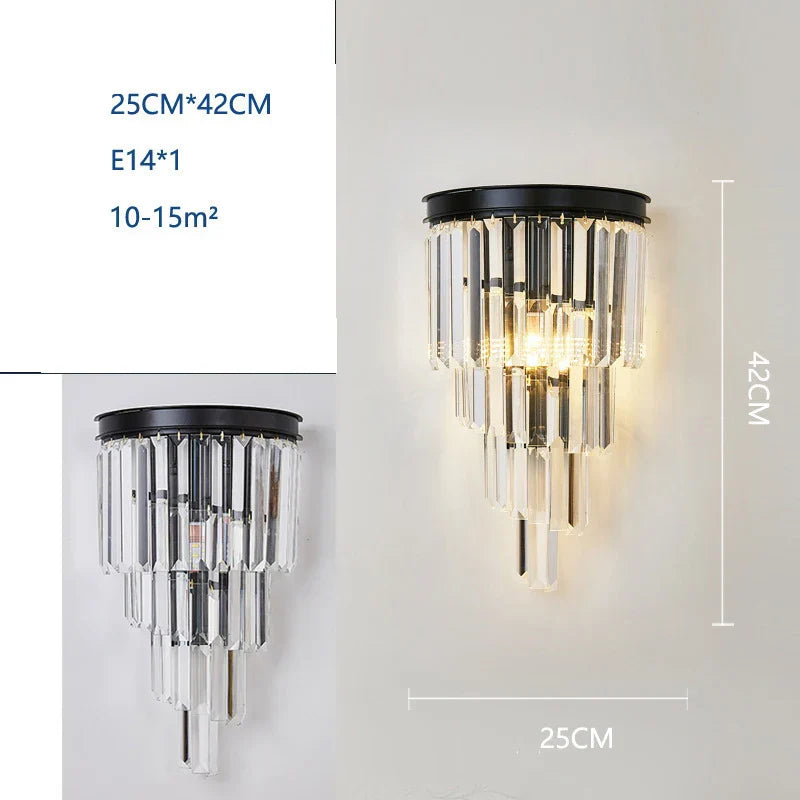 Crystal Wall Lamp: Modern Light Luxury for Living Room, Bedroom, and Corridor.
