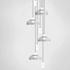 Nordic Glass Pendant Light LED Multihead Smoke Grey Hanging Lamp