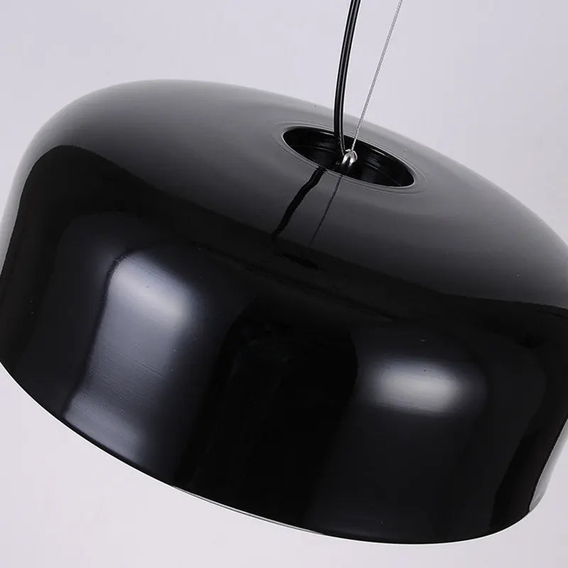 Modern Aluminum LED Pendant Lamp, Dia35/48/60cm, Black/White, Round Droplight