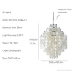 Aeolian Bells Shell Chandelier for Mediterranean Living Room, Shop, Bar, and Restaurant