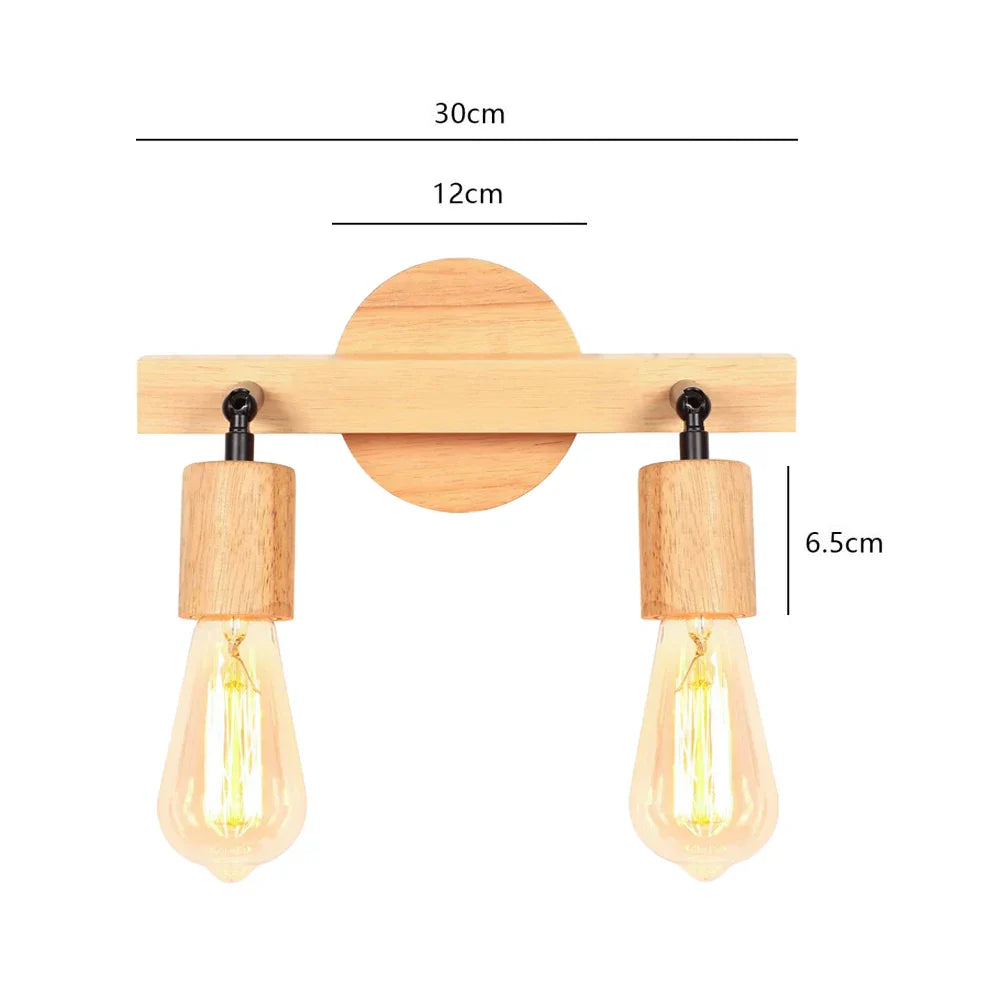 Wood Double Heads Wall Lamps - Modern Nordic Indoor Lighting Sconces