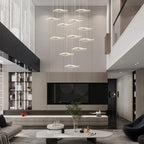 Modern Duplex Chandelier for Luxe Living and Sales Spaces