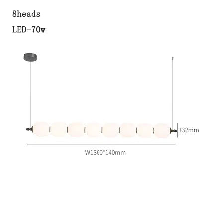 White LED Office Pendant Lamp | Modern Nordic Minimalist Strip Bar Design