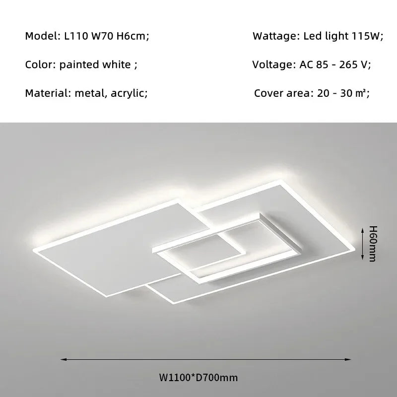 Minimalist LED Ceiling Light for Living Room and Bedroom
