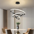 Luminous Circle Pendant Chandelier - Modern LED Lighting Fixture, 4 Colors
