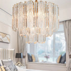 Crystal Bedroom Pendant Lamp: Designer Luxury Glass Lighting for Living Room