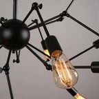 Retro Spider Iron Chandelier: Adjustable, Rotatable, Industrial Living Room Lighting